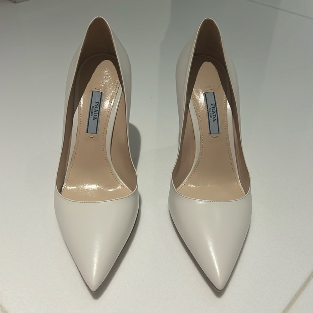 Prada white stilettos size 37